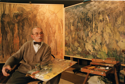 Roger De Wilde in zijn atelier